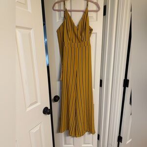 Striped Mustard Yellow jumpsuit size m